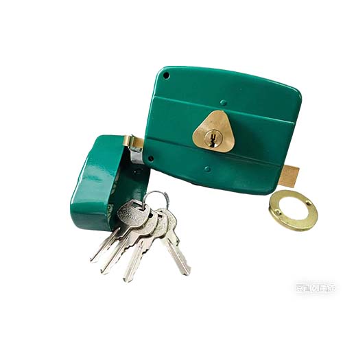 green double groove door bolt lock with 4 iron keys, low price, hot selling security rim lock for Ethiopia market