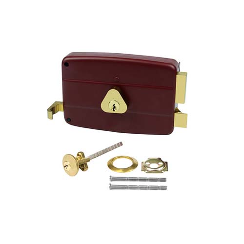 CISA-6682N-RED-Mechanical Anti-Theft Exterior Deadbolt Lock3 solid brass high-grade split door bolt lock, CISA style, with 3 brass keys, premium quality security lock
